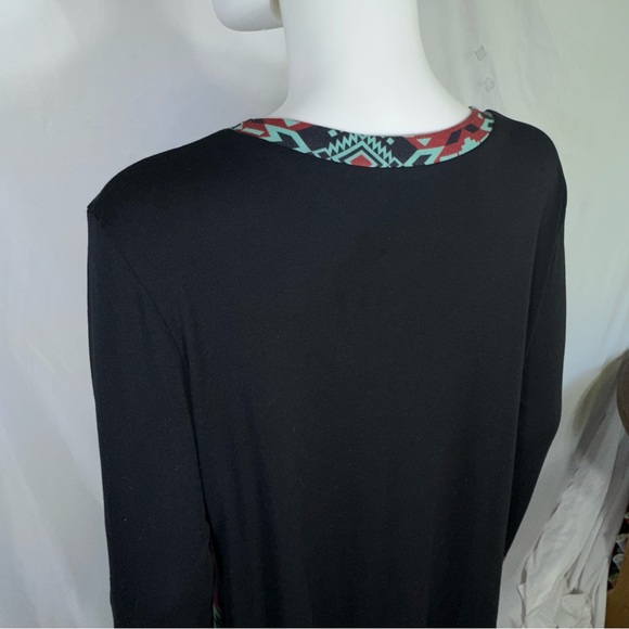 Crazy Train Women's Black & Red Western Design Long Sleeve Top - Picture 4 of 7